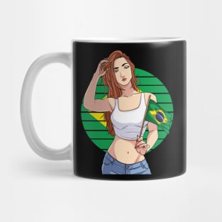 Brazilian Girl Brazil Flag Brasileira Pride Mug